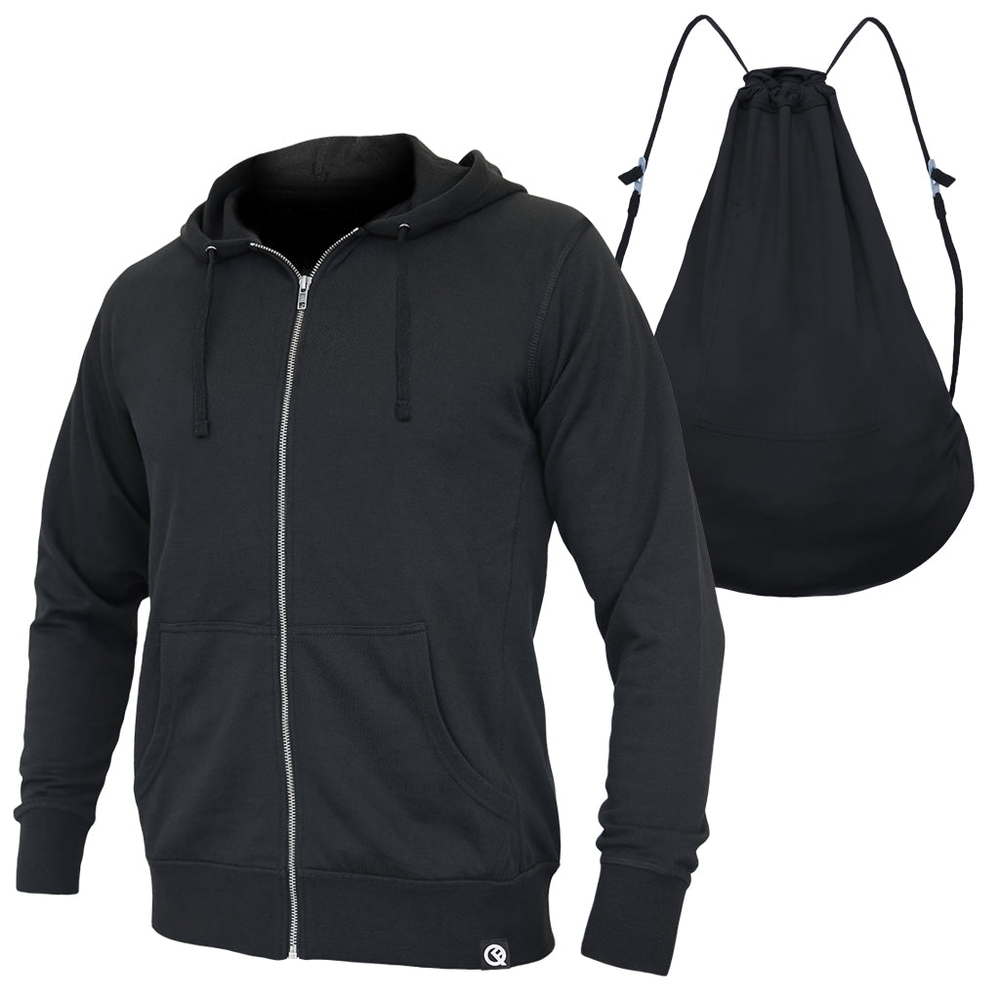 M Quikflip Packable Black Hoodie